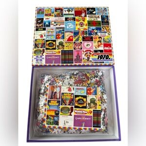 Colorful 1970s Pop Culture Themed Collage Jigsaw Puzzle 1500 pcs